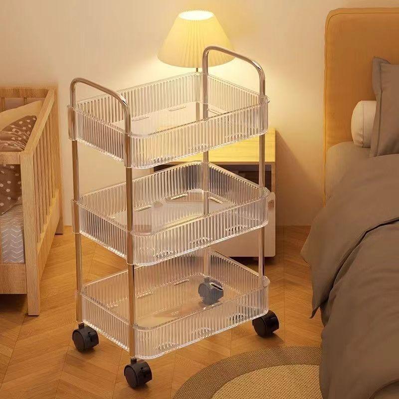 查看[Multi-Layer Acrylic Rolling Storage Cart, Transparent Design, Clear ...