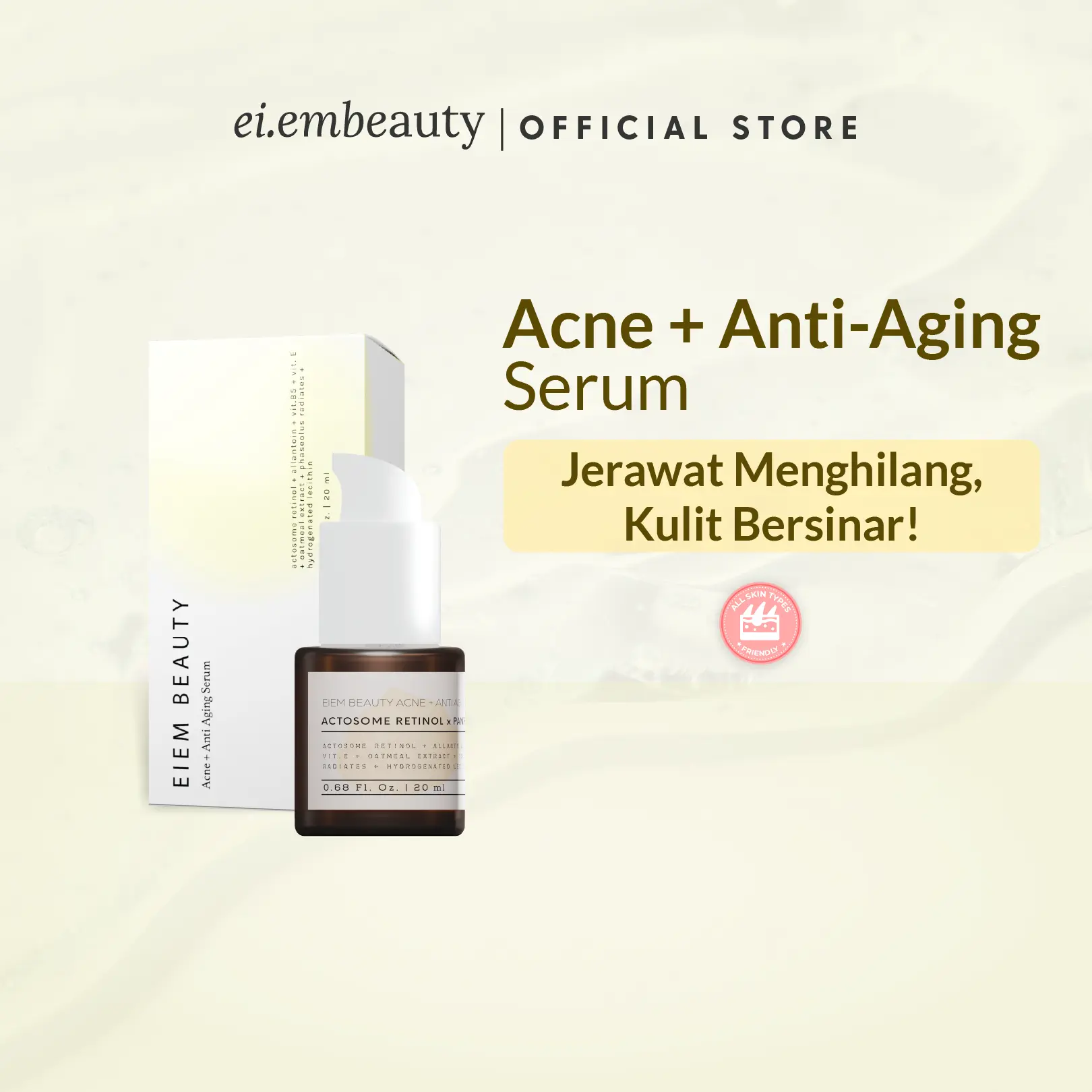 EIEM Beauty Acne + Anti Aging Serum Actosome Retinol x Panthenol