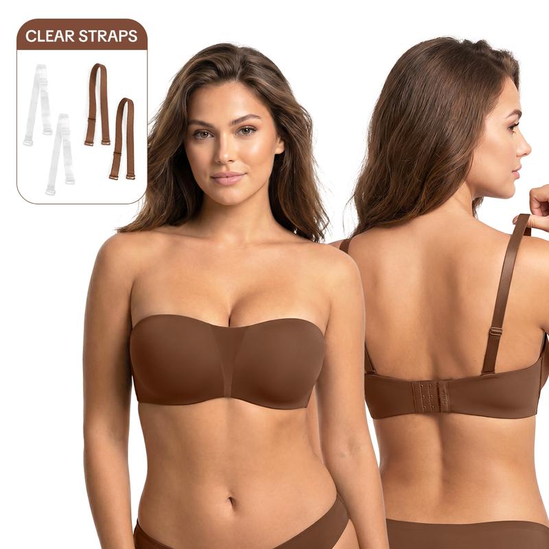 HSIA Fiery Unlined Anti-Slip Non-padded Seamless Comfort Underwire Plus Size Bandeau Strapless Bra for Big Bust Black Basic Bridal Minimalist TikTokShopBlackFriday