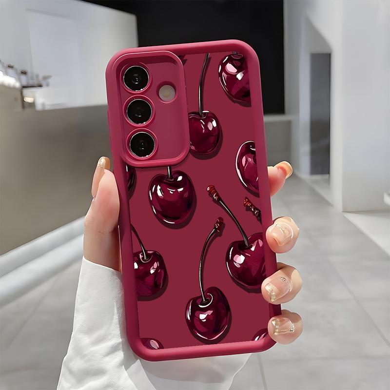 查看[Sexy Wine Cherry Pattern Phone Case, Enhanced Camera Protection ...