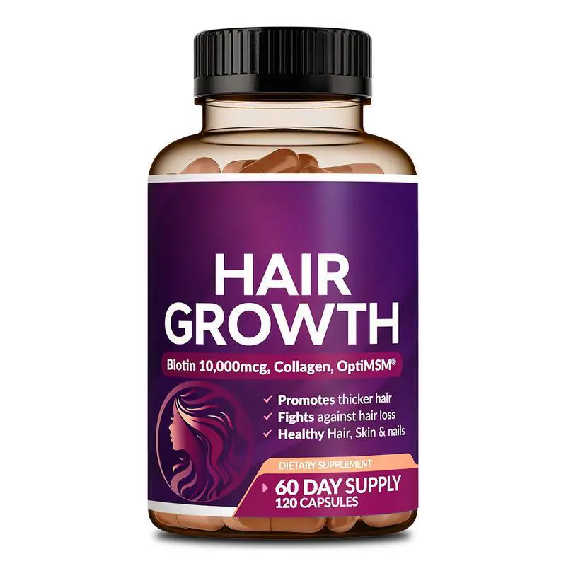 24-in-1 Advanced Hair CrowthVitamins Biotin10 000mcg CollagenoptiMSM  go MCT SawPalmettoNaturally Regrow StrongerHealthierHair Skin and Nails StopsHair Loss 60 DaySupply