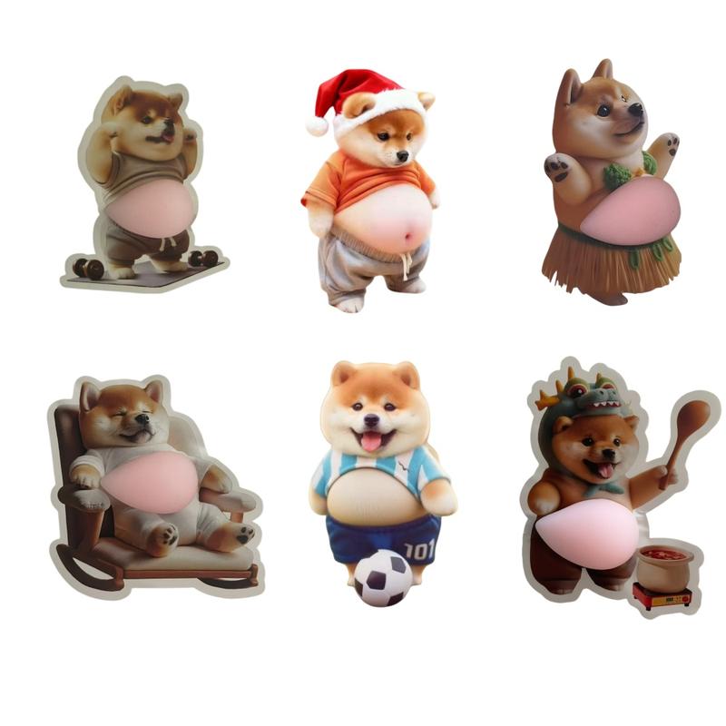 6pcs/set 3D Fat Belly Dog Stickers, Cute Cartoon A TikTok爆款商品分析 - GMV ...