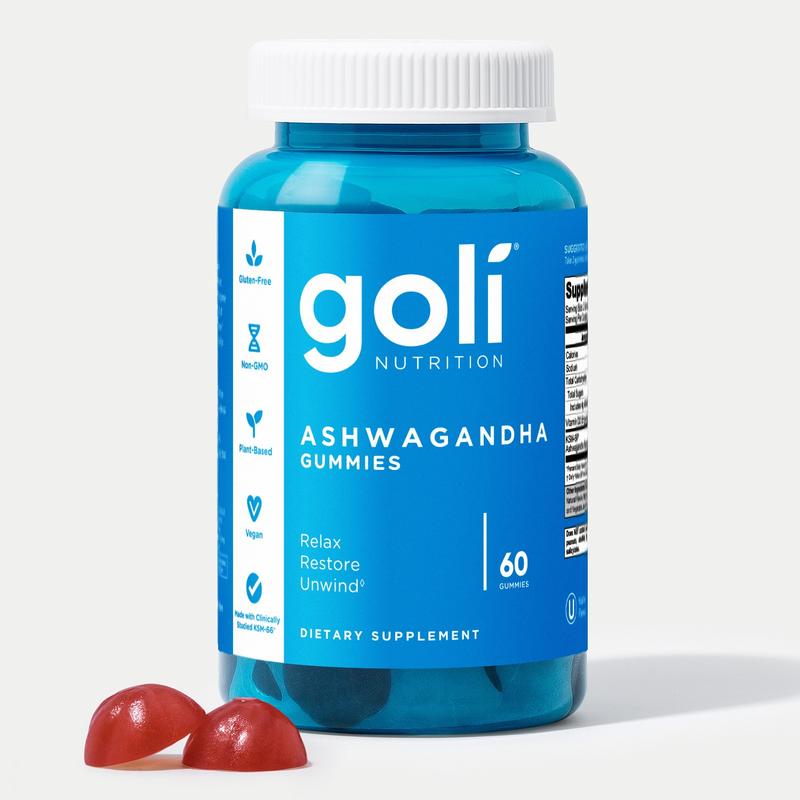 Goli Ashwagandha & Vitamin D Gummy - Mixed Berry, KSM-66, Vegan, Plant Based, Non-GMO, Gluten-Free & Gelatin Free. America's #1 Ashwagandha Brand