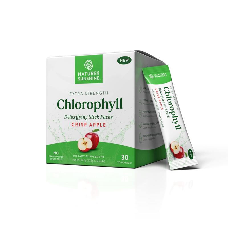 Nature's Sunshine Chlorophyll Stick Packs - Crisp Apple