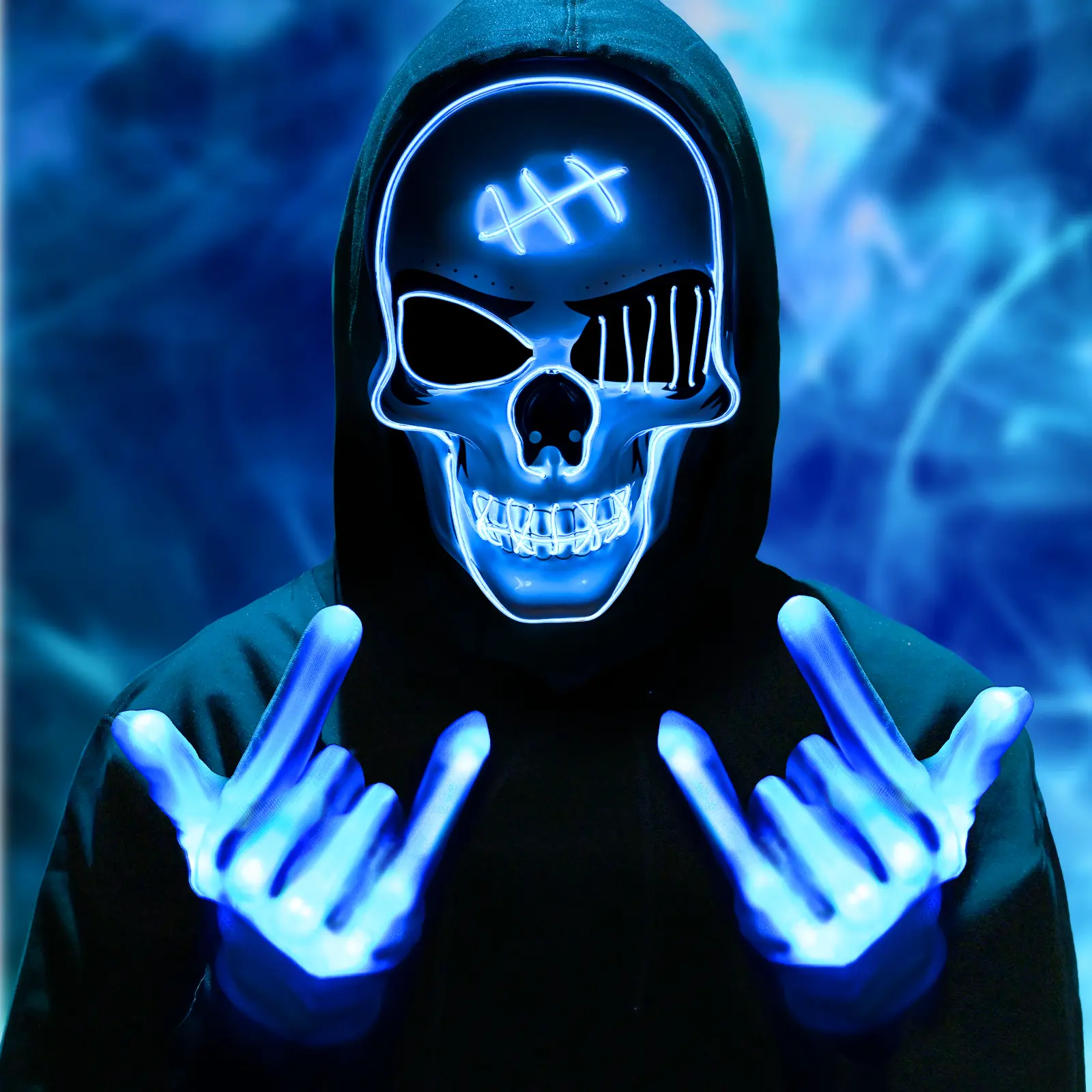 2025 New Halloween LED Mask Scary LED Skeleton Mas TikTok爆款商品分析 - GMV ...