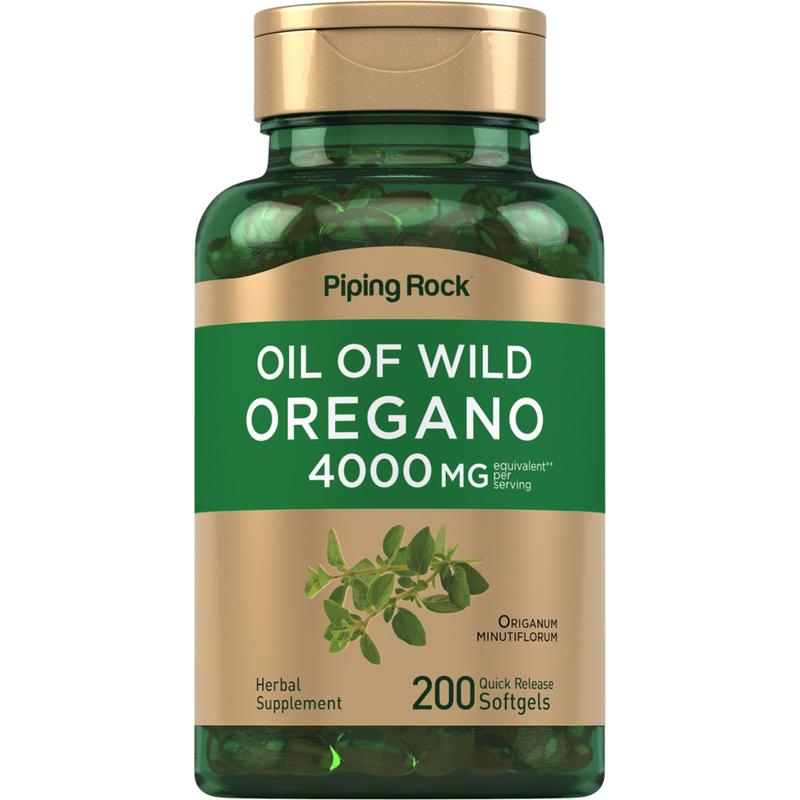 Piping Rock Oil of Oregano, 4000 mg (per serving), 200 Quick Release Softgels