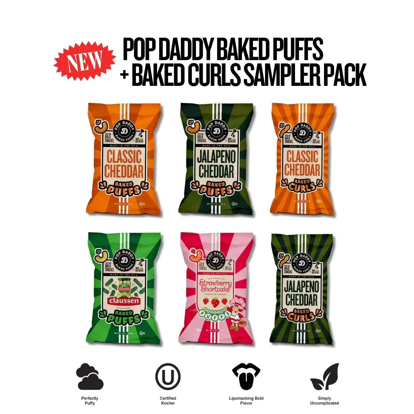 Pop Daddy Baked Puffs + Baked Curls Sampler Pack