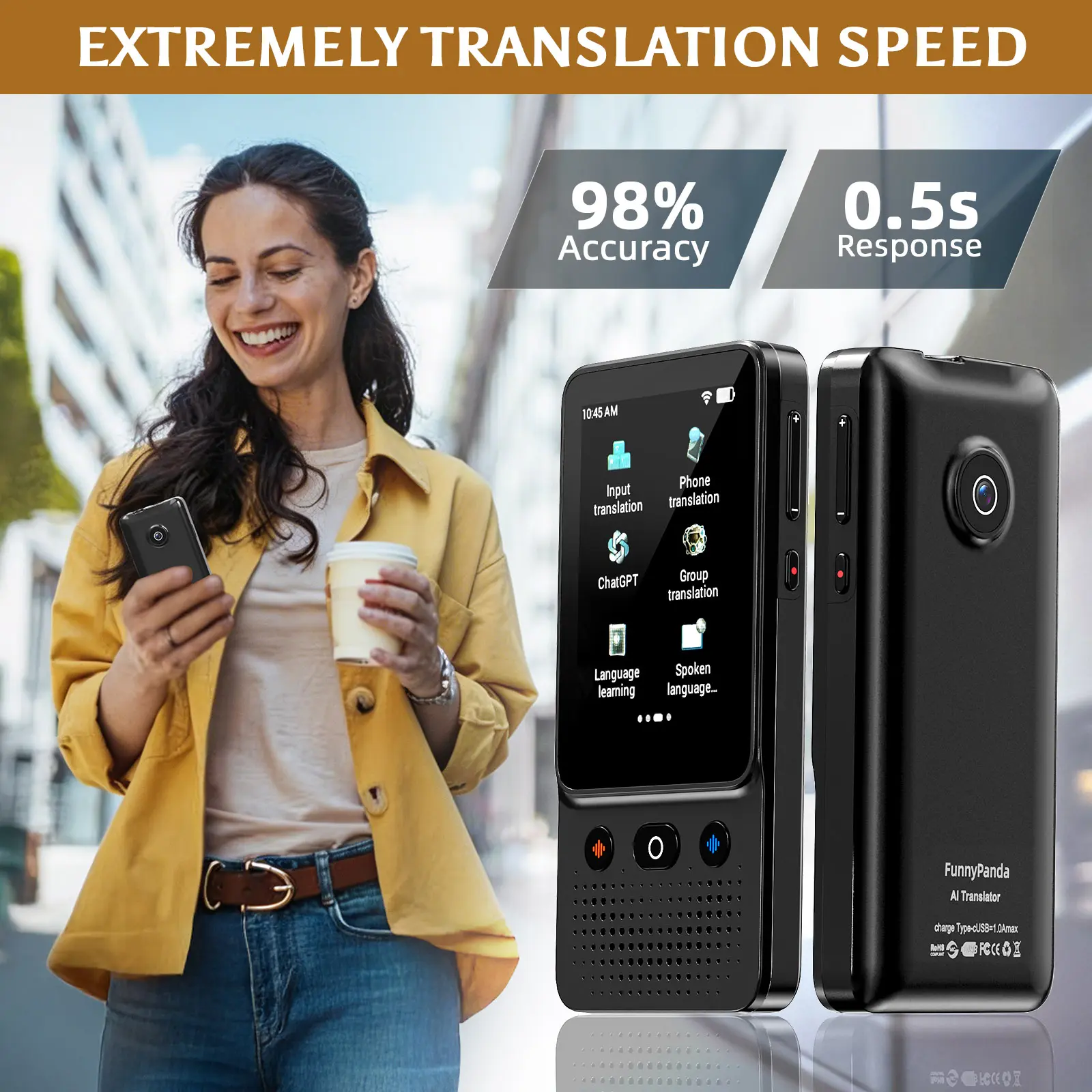 AI Language Translator Device T21 | 138+ Languages TikTok爆款商品分析 - GMV ...