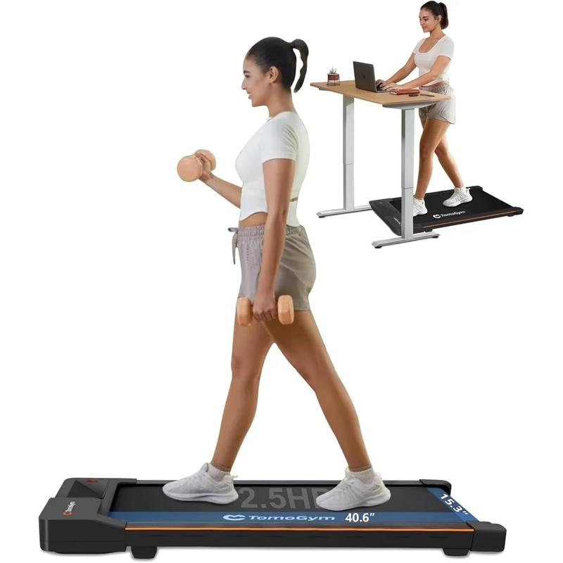 查看[3.0 HP Under Desk Walking Pad Treadmill with Handle Bar- Portable ...