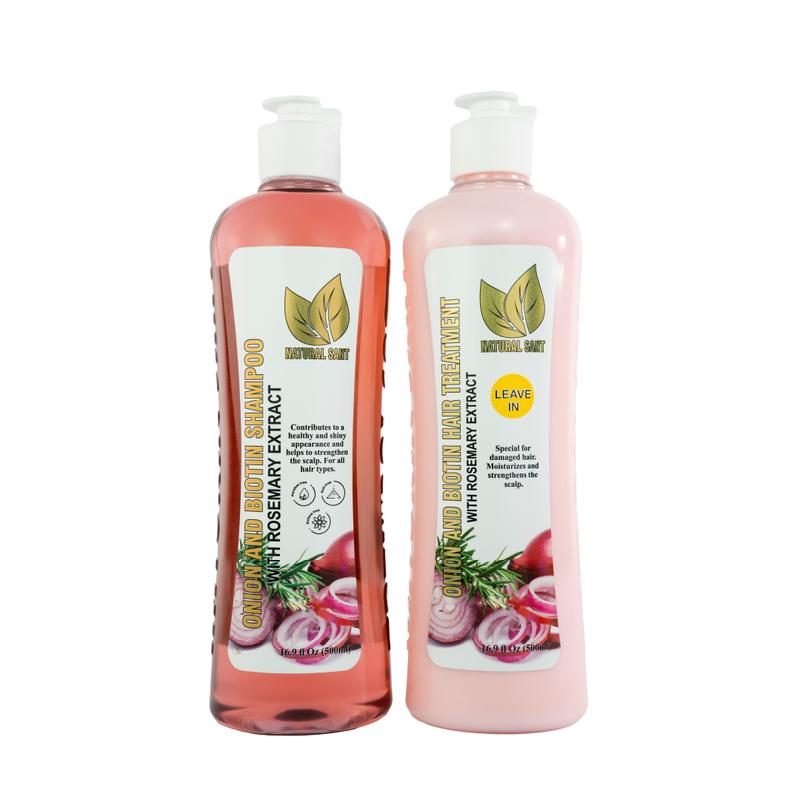 Natural Sant Onion, Rosemary and Biotin Shampoo & Treatment (16 Fl Oz/500 ml) Conditioning Restorative