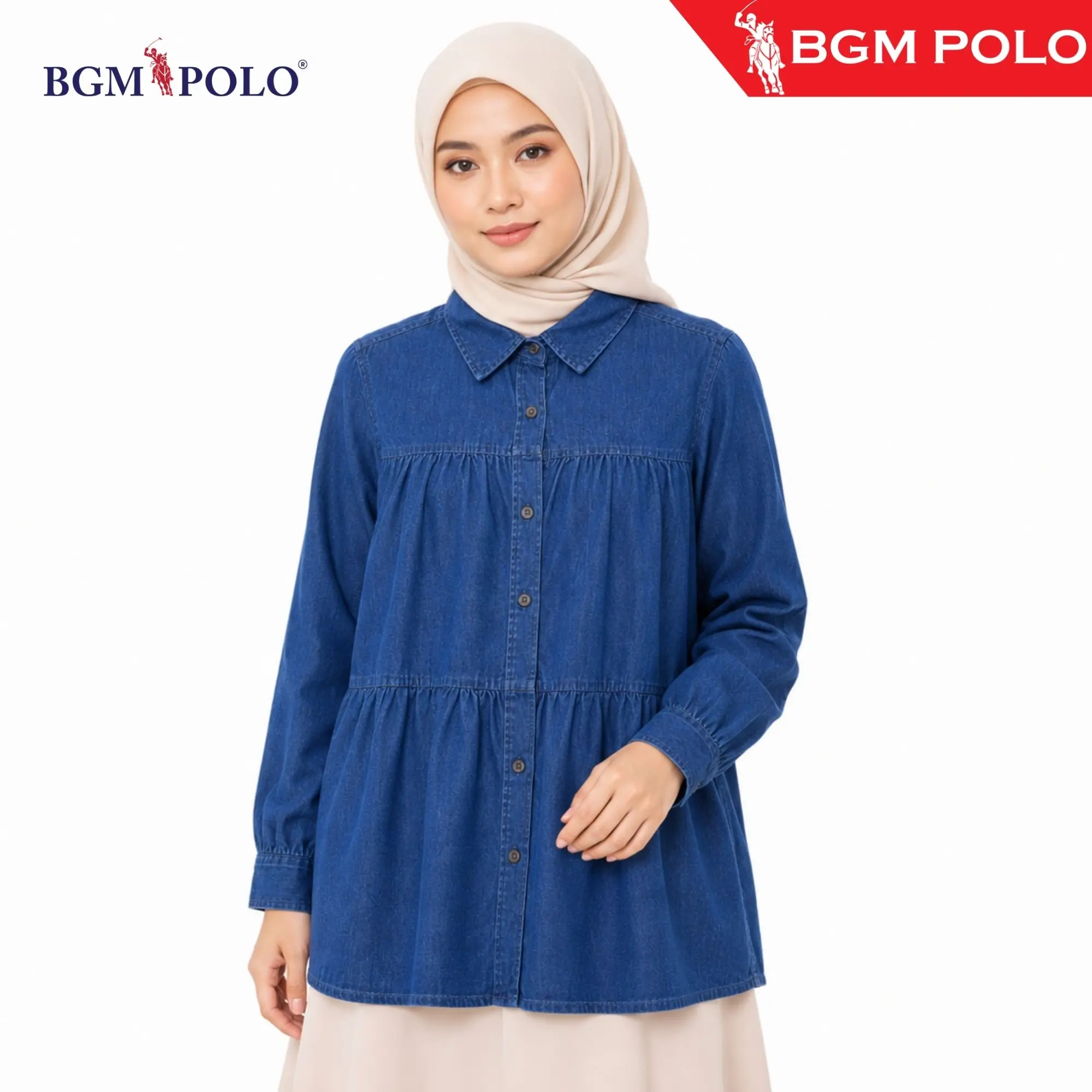 [6.6]BGM POLO LADIES MUSLIMAH DENIM BLOUSE ROPOL TikTok爆款商品分析 - GMV/销量 ...