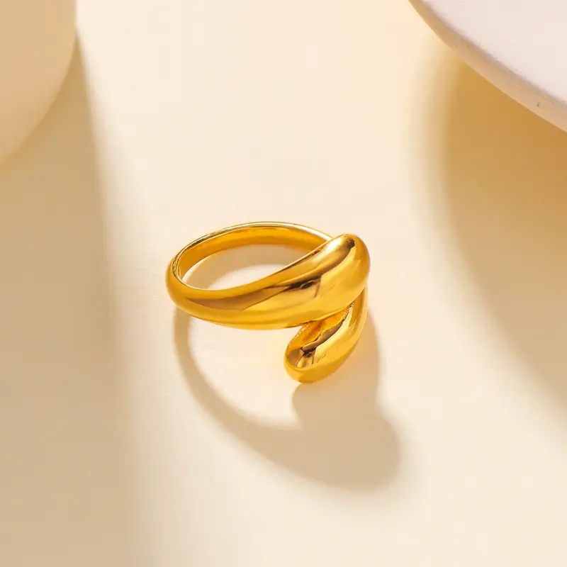 Minimalist Adjustable Stainless Steel Ring with Open Design for Women ...