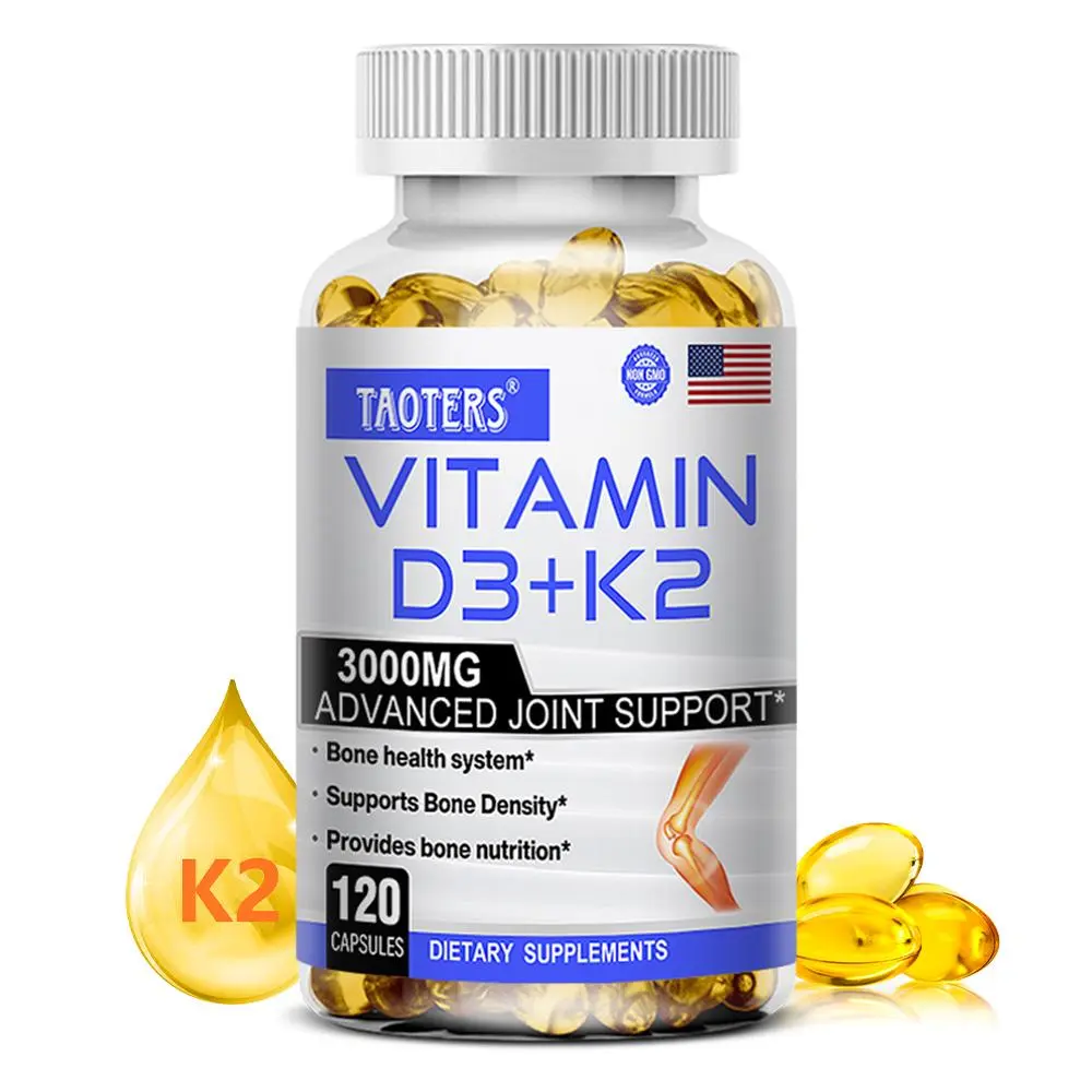 Vitamin D3 + K2 Health Supplement,Support Bone Health,120 Capsules