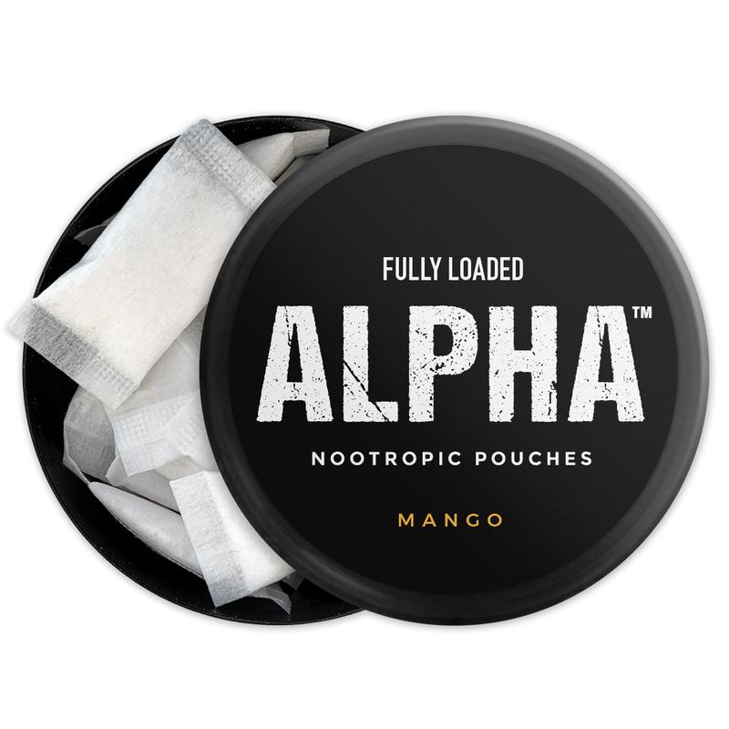 ALPHA Mango Nootropic Pouches by Fully Loaded - Calm, Focus, Memory - Sugar Free Healthcare Edible