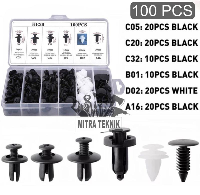 100 Pcs Baut Rivet Mobil/Universal Klip Bumper Bau TikTok爆款商品分析 - GMV ...