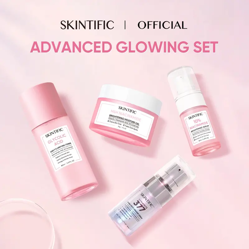 SKINTIFIC 4pcs Pink Set Advanced Glowing set Skinc TikTok爆款商品分析 - GMV ...