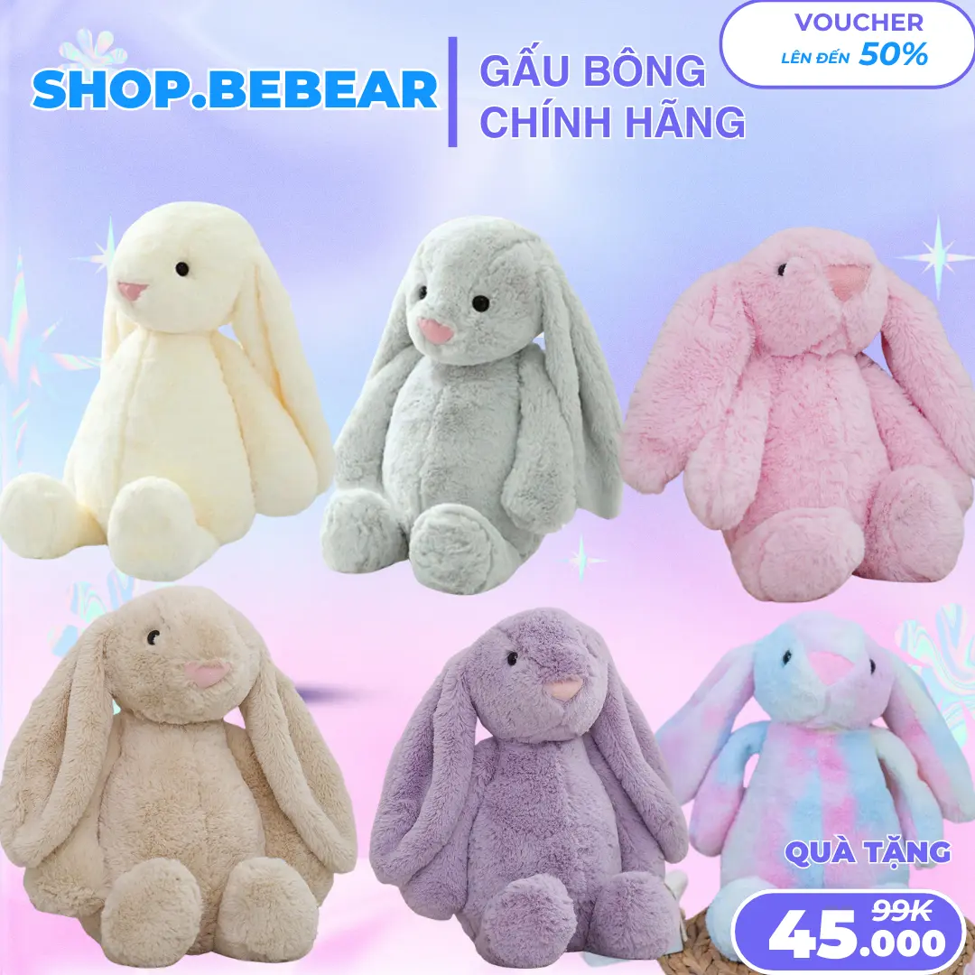 Gấu Bông Jellycat thỏ 40cm，GẤU BÔNG JELLYCAT, thỏ sang trọng,thỏ tai ...