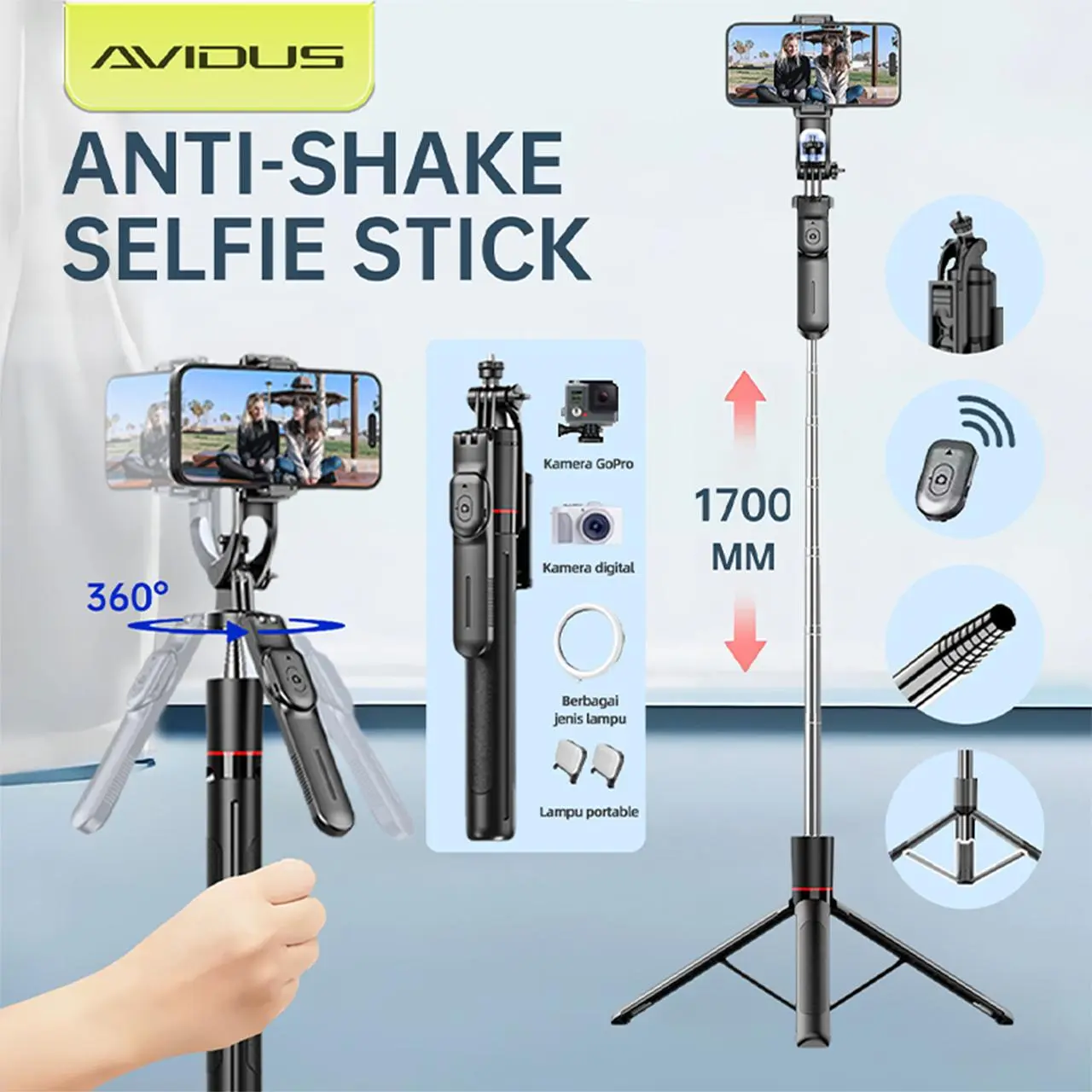 AVIDUS R20 Original 1.7m Tripod Selfie Stick, Hand TikTok爆款商品分析 - GMV ...
