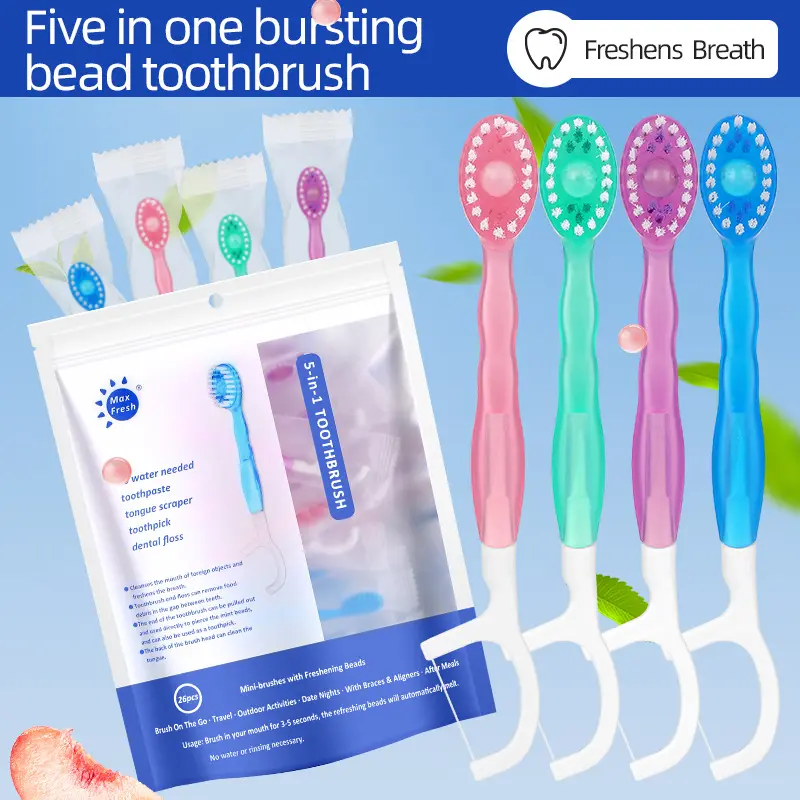查看[Mini Disposable Toothbrushes 5-in-1 Tool (Paste + Brush + Floss ...