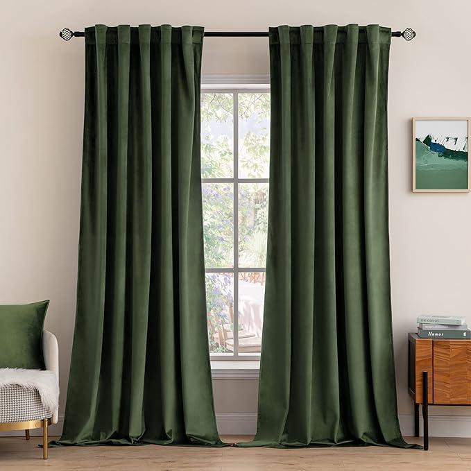 Cortinas De Terciopelo Verde Oliva verde Militar 1 TikTok GMV 
