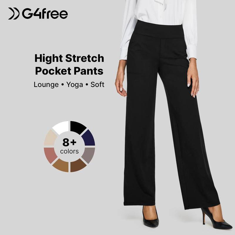 G4Free Women's High-Waist Wide-Leg Yoga Pants - Soft Stretch Baggy Sweatpants with Pockets, Women's Clothes for Gym, Athleisure, Work Pants, Chic Daily Outfit EverGoing 2026