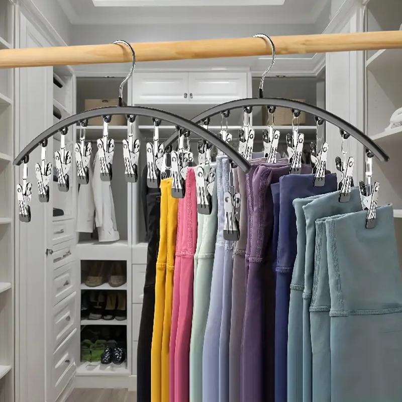 查看[Space-Saving 10-Clip Pants Hanger Organizer for Bedroom & Bathroom ...