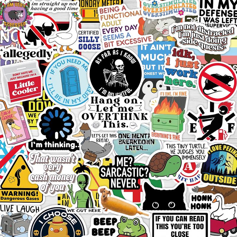 130PCS Funny Saying Sticker Pack - Snarky, Sarcastic Bold Humor Vinyl ...