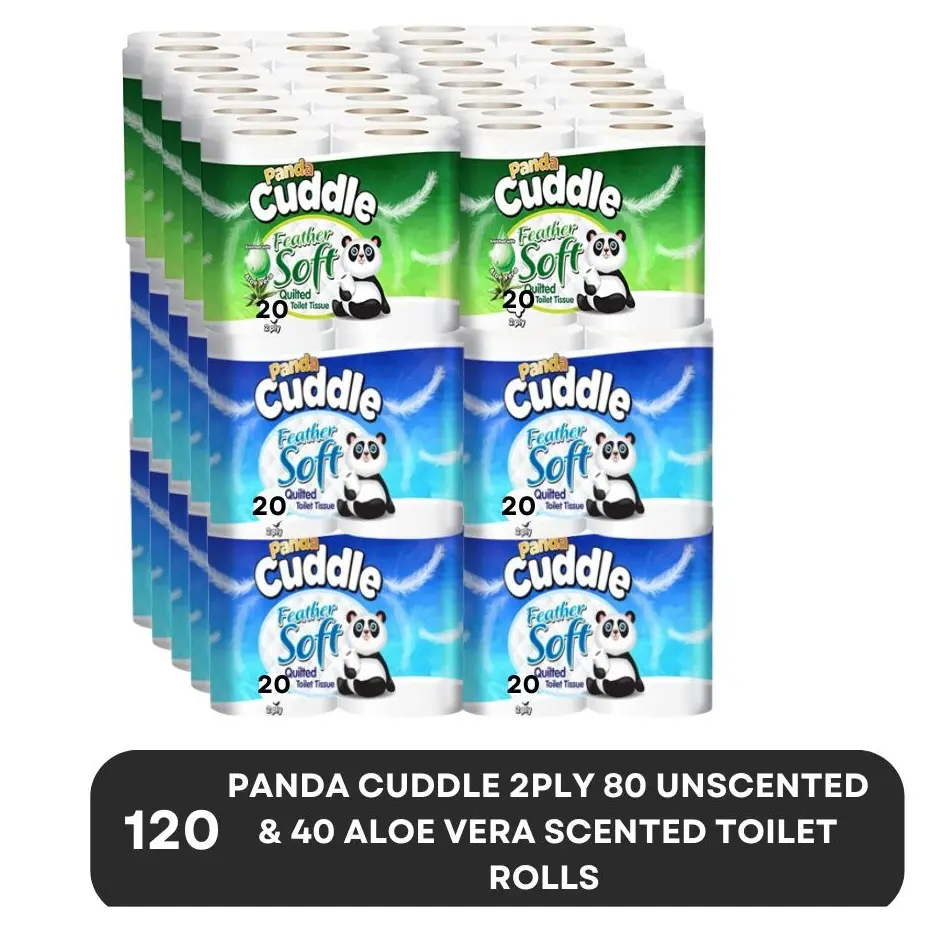 Panda Cuddle 3-Ply Soft Quilted Mixed Scented Toilet Rolls
