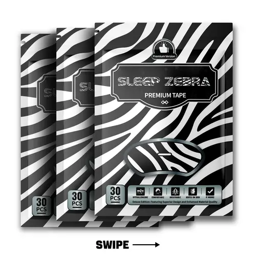 SLEEP ZEBRA Mouth Tape (90 Pack) - 3 Months Supply - Mouth Tape for Sleeping, Gentle, Hypoallergenic, Skin Friendly, Mouth Tape, Sports Accessories