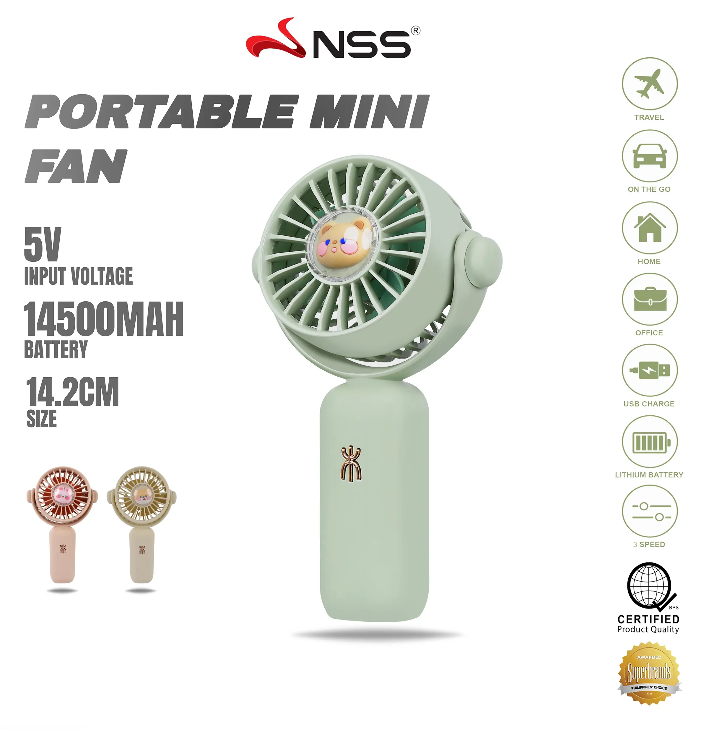Nss Mini Fan NSS Portable Mini USB Rechargeable Fan – 800mAh Ba TikTok爆款商品分析 - GMV ...