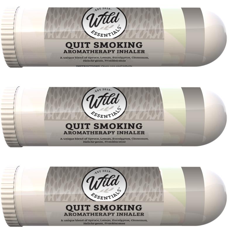 Wild Essentials 3 Pack of Quit Smoking Aromatherapy Nasal Inhalers Made with All Natural, Therapeutic Grade Essential Oils to Help You Kick The Habit and Quench The Cravings!