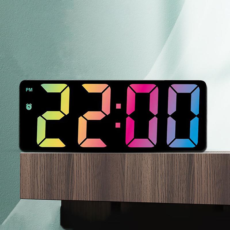 Mothers Day Gifts Digital Alarm Clock Colorful LED Electronic Clock USB ...