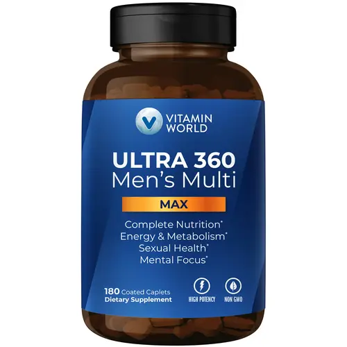 Vitamin World ULTRA 360 Men's Max Multivitamin, Max for Men Daily Multivitamin - Non-GMO, Gluten Free - Supplement, Healthcare Fitness, Edible Dietary