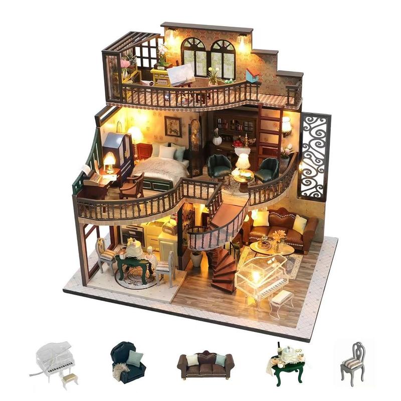 DIY Miniature House Kit, Tiny Home Kit with LED Li TikTok爆款商品分析 - GMV ...