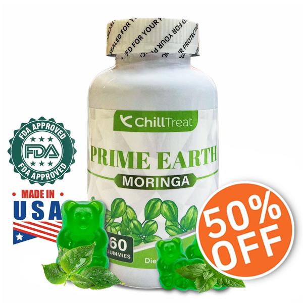 ChillTreat Prime Earth Series-Moringa Gummies-60 Gummies Serve 30 days-1000mg Moringa Gluten Free Supplement for Better Life