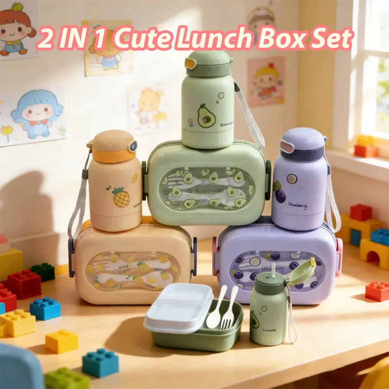 2 IN 1 Cute Lunch Box Set with Water Bottle Kids B TikTok爆款商品分析 - GMV ...