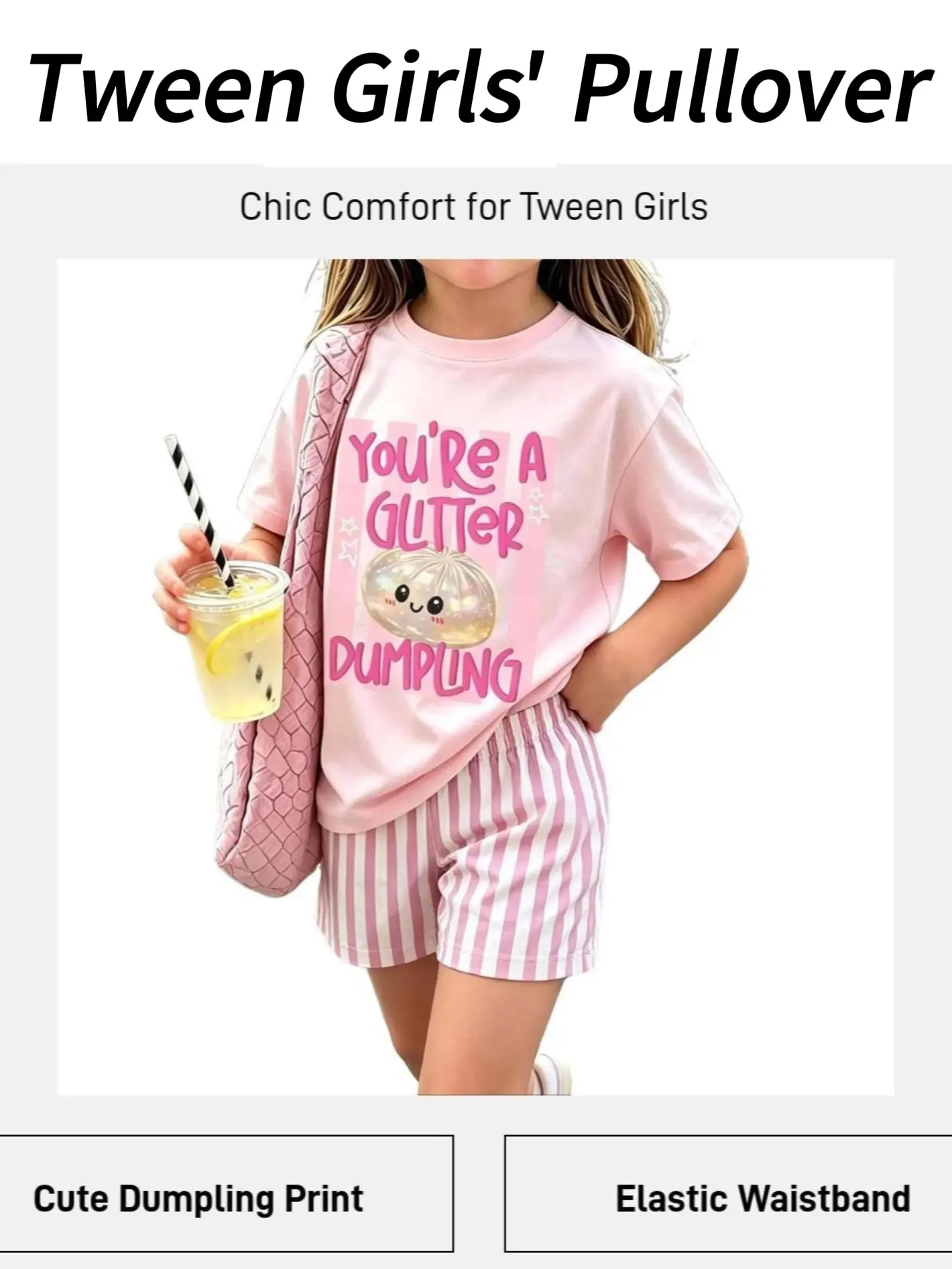 Girls 2-Piece Summer Outfit, Short Sleeve Graphic Top & Matching Shorts Set, casual Cute Kids Clothes for Back to School and Daily Wear Clothingsets Tee Set,back to school