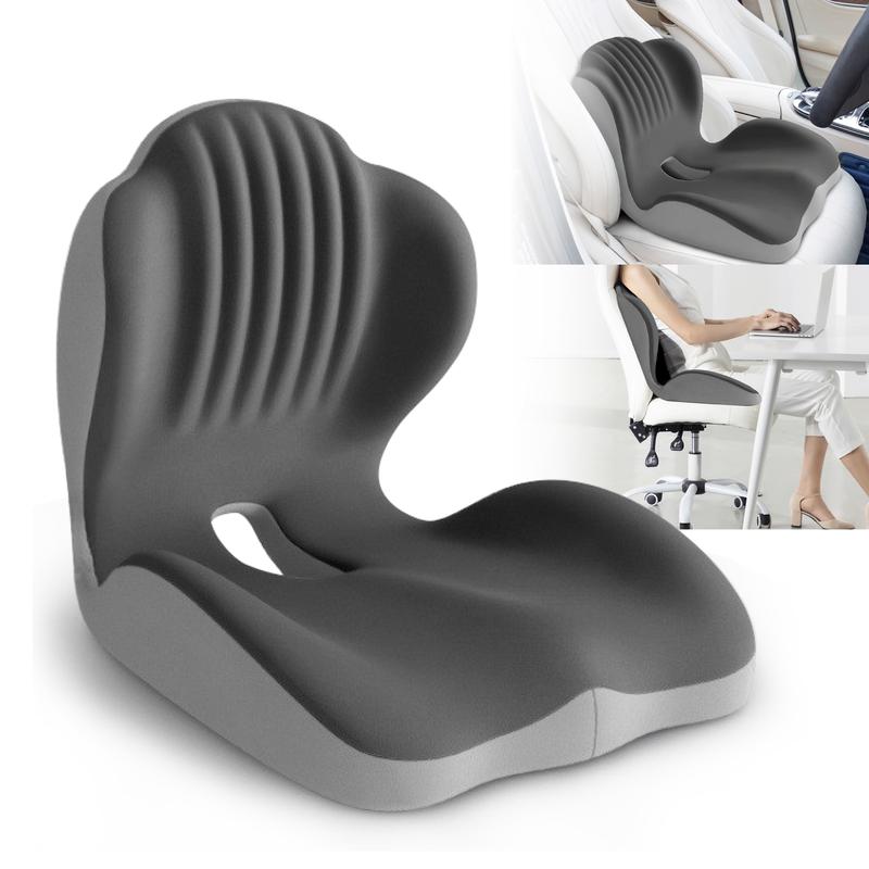 查看[Ergonomic Memory Foam Seat Cushion with Lumbar & Back Support ...