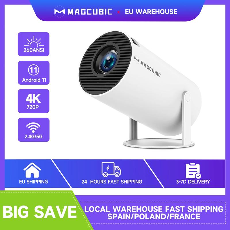 Proiettore Portatile Magcubic HY300pro+ 2025 - 4K, WiFi 6, Bluetooth 5.4, Rotazione 180°, Altoparlante 5W, Per Cinema Casa