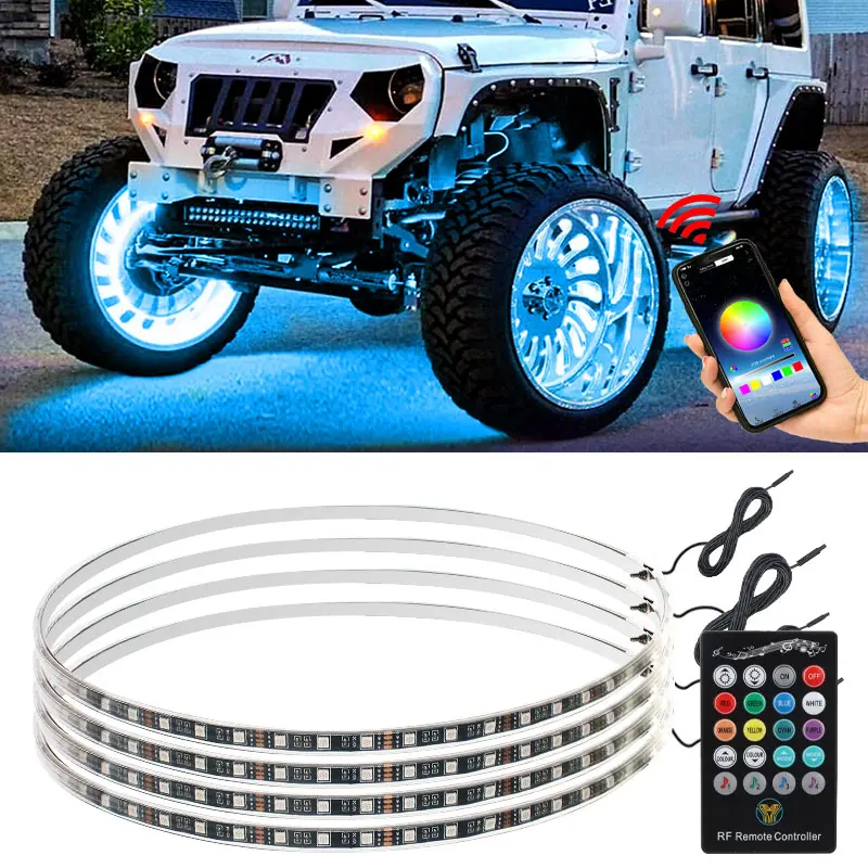 Pimpstar Led Wheel Rims 查看[4PCS 15.5inch Wheel Lights,Multicolor LED Wheel Ring Lights with APP ...
