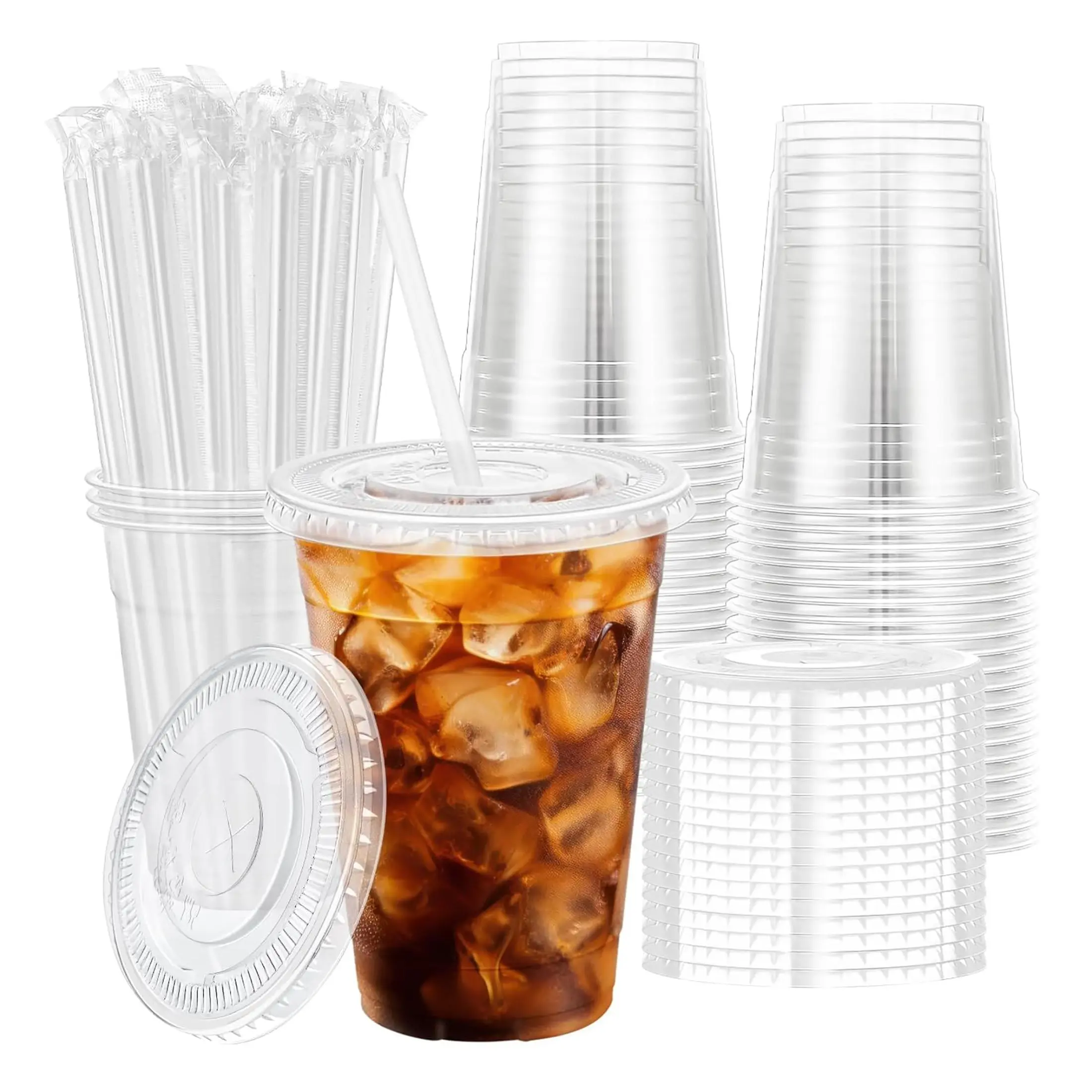 Disposable 16oz Plastic Cup with Lid & Straw, 25pc TikTok爆款商品分析 - GMV ...