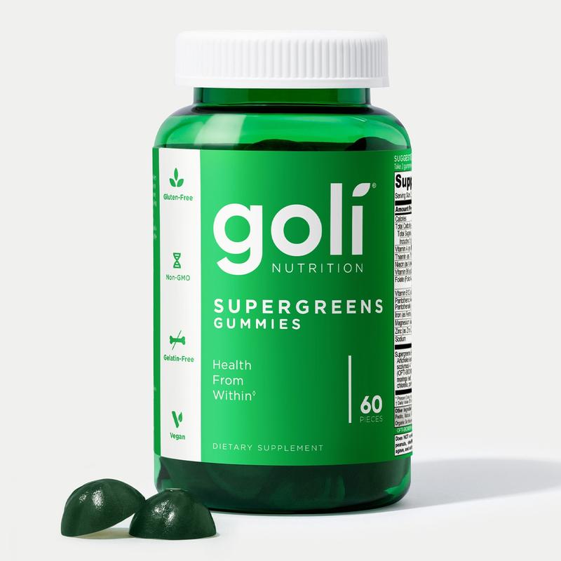 Goli SuperGreen Vitamin Gummy - Essential Vitamins and Minerals - Plant-Based, Vegan, Gluten-Free & Gelatin Free