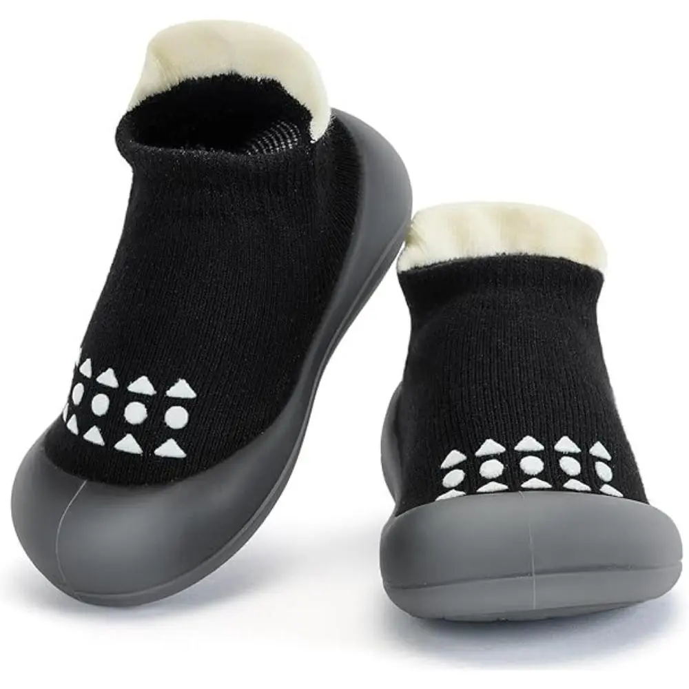 SAMGU Non-Slip Baby Sock Shoes Brown/BLACK/PINK/GREY Toddler Walking Sneakers Soft Flexible Barefoot Style Breathable Lightweight Durable Slippers for Infants 6-36 Months Boys Girls