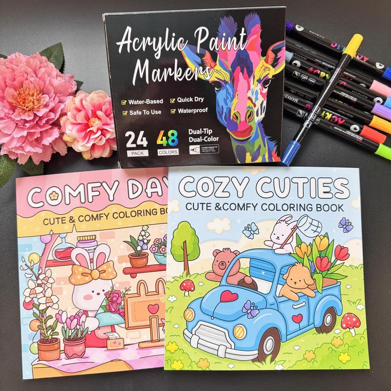 Cute Coloring Book with Dual Tip Acrylic Marker Pe TikTok爆款商品分析 - GMV ...