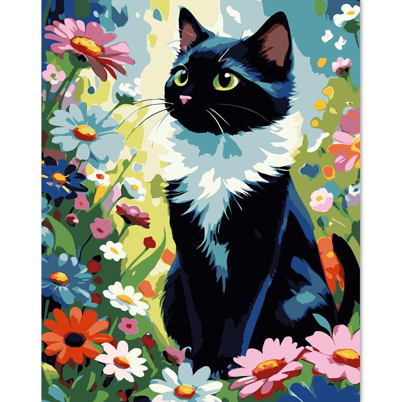 查看[The Black Cat In The flowers Painting by Numbers Kits for Beginner ...