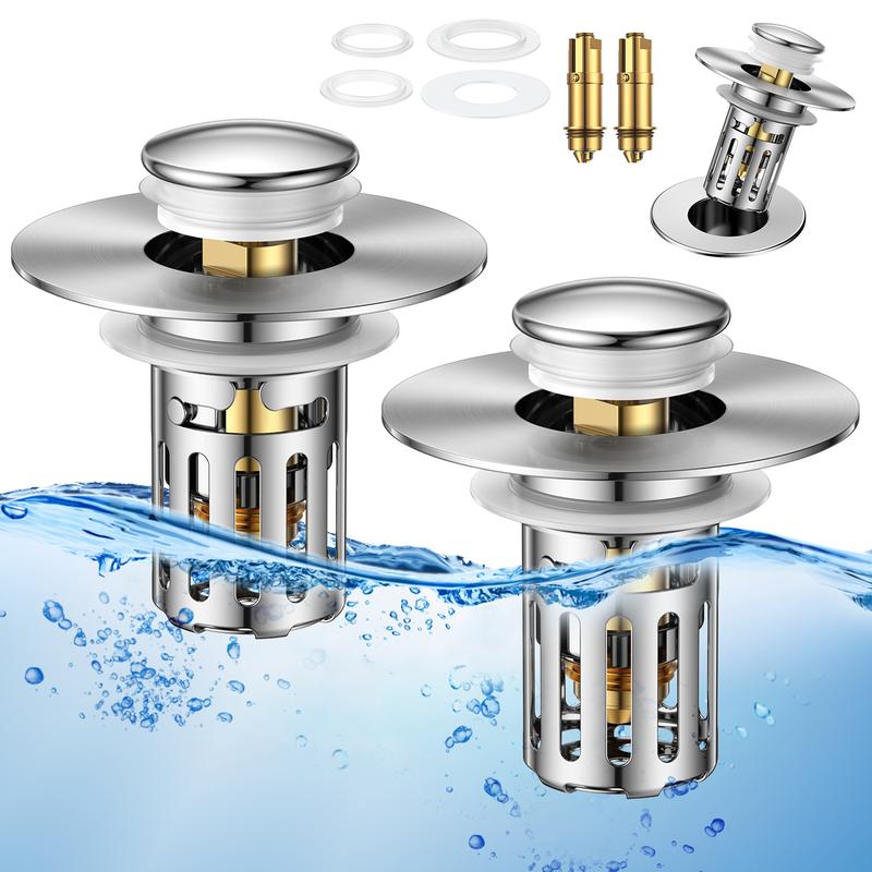 JOMST 2-Pack Universal Sink Drain Strainer – Pop-Up Stopper With Removable Basket, Anti-Clog & Odor - View #9