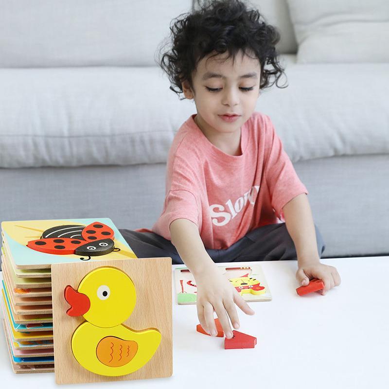 查看[3D Cartoon Animal Shape Wooden Jigsaw Puzzles (1 Set), Toddler ...