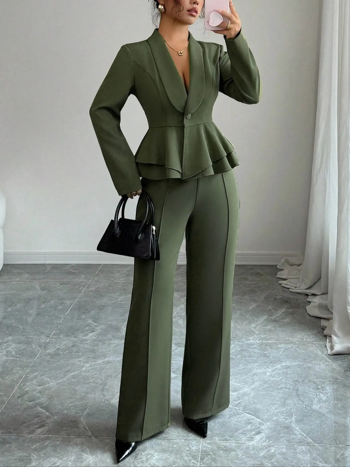 Women's Suit Jacket & High Waist Pants Set, Fashio TikTok爆款商品分析 - GMV ...