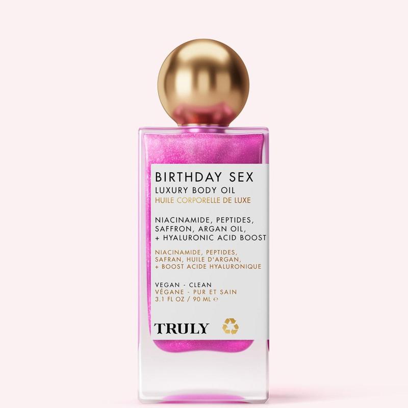 Birthday Tightening Body Shimmer Oil – Brightening Glow Formula with Niacinamide, Peptides & Hyaluronic Acid – Hydrates, Firms & Nourishes for Luminous Skin – Boosts Elasticity & Smoothness with a Silky, Shimmering Finish – Sensual Jasmine Scent