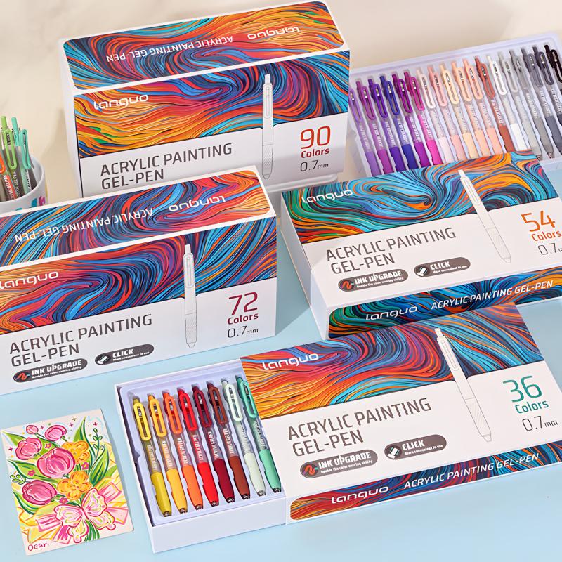 查看[36/54/72/90 Colors Acrylic Painting Gel Pen,Retractable 0.7mm Tip ...